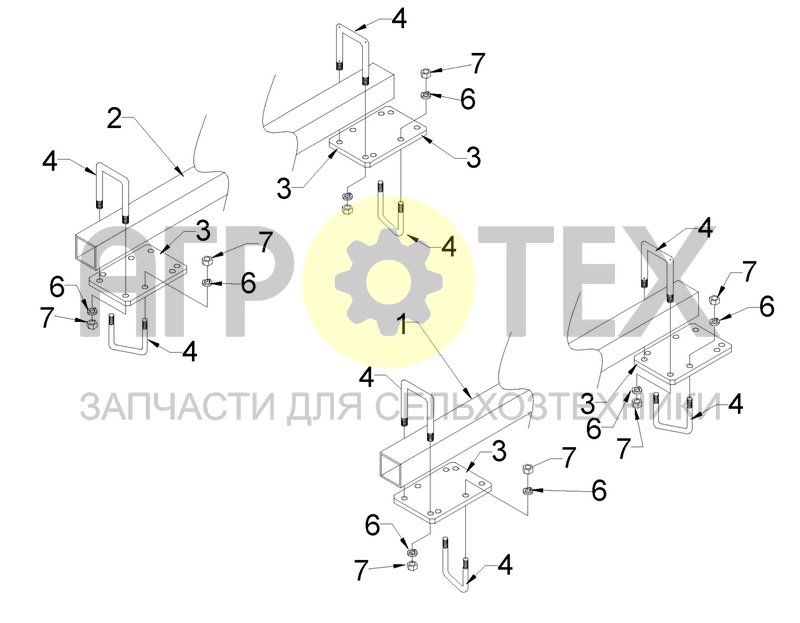 Чертеж Узел бруса стабилизатора (TD500.11.000Ф)